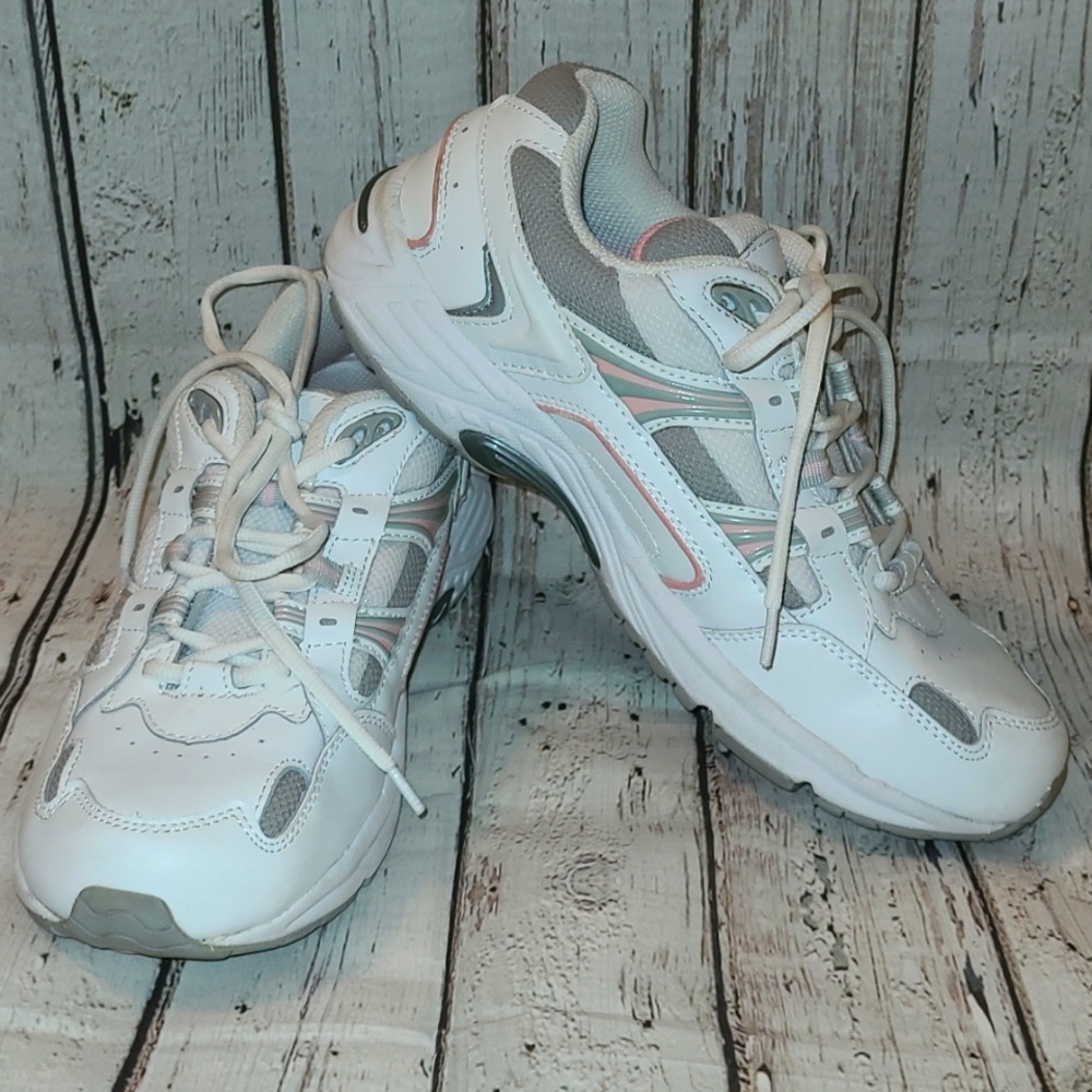 Vionic Walker Classic Sneakers Womens 8.5  White/Pink Leather Lace Up Low Top